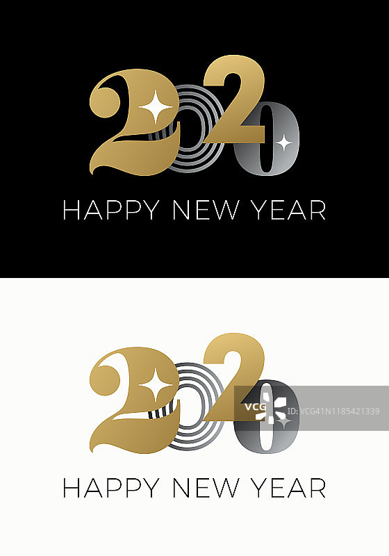 2020新年排版贺卡图片素材