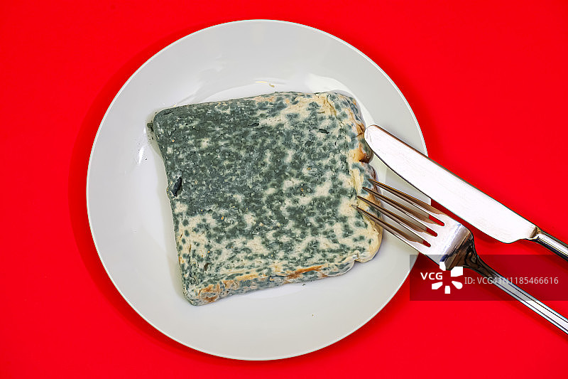 发霉的食物：霉变的吐司面包图片素材