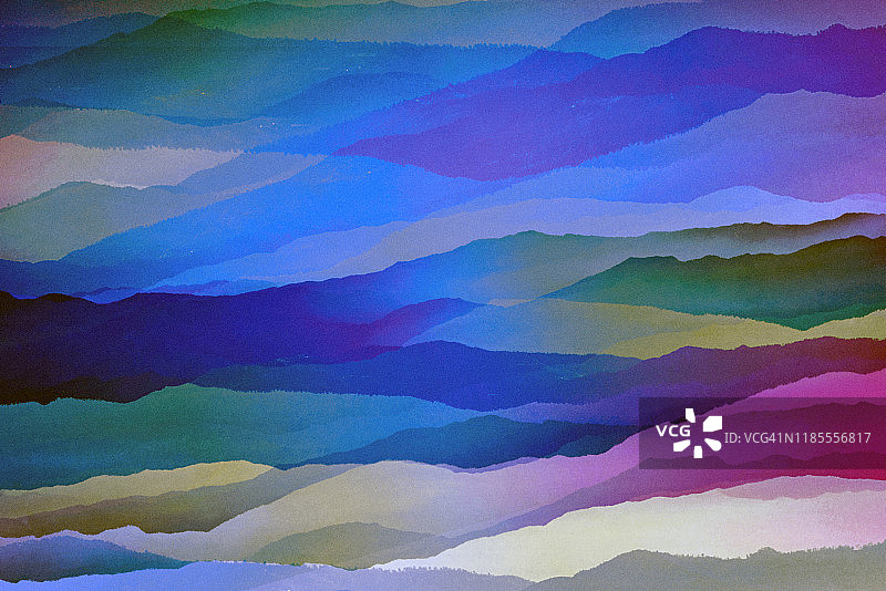 背景抽象朦胧的山脉彩色壁纸数字艺术渐变蜡笔戏剧性的背景图片素材