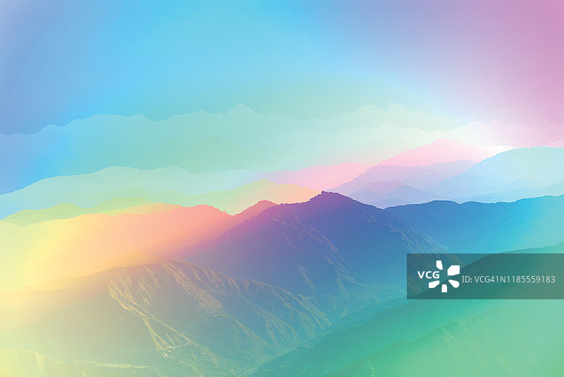 背景抽象朦胧的山脉彩色壁纸数字艺术渐变蜡笔戏剧性的背景图片素材
