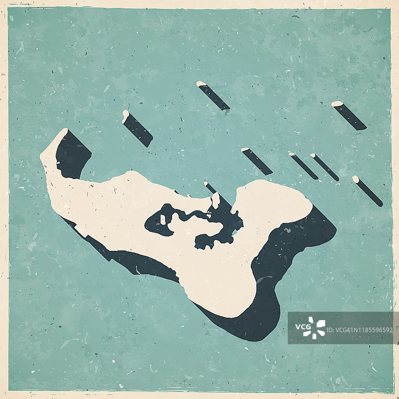 复古风格汤加地图 - 旧纹理纸图片素材
