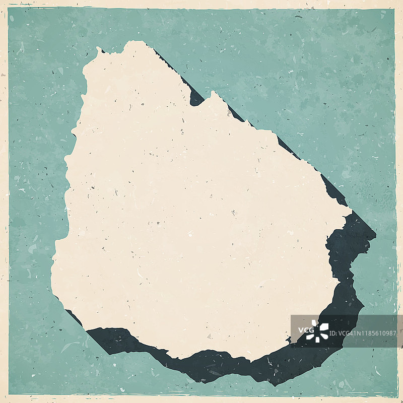 复古风格的乌拉圭地图 - 旧纹理纸图片素材