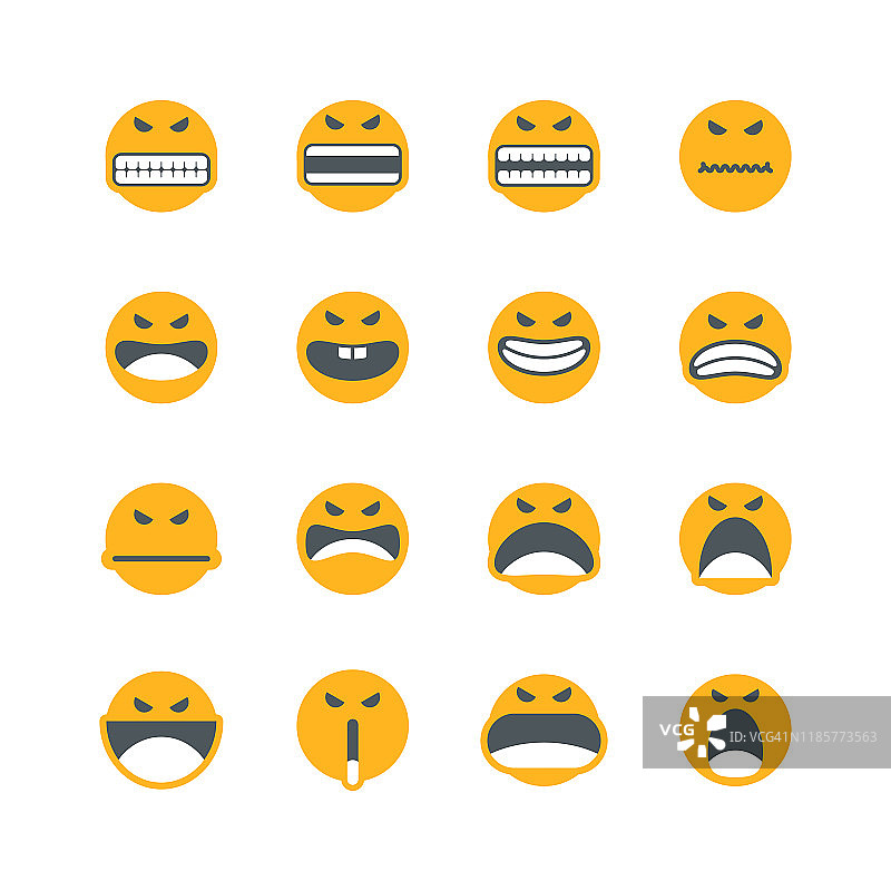 可爱的愤怒表情符号图片素材