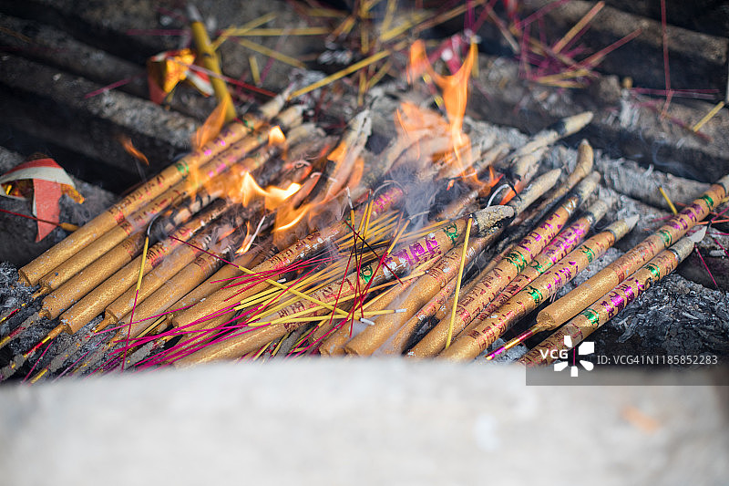 澳门妈阁庙燃香图片素材