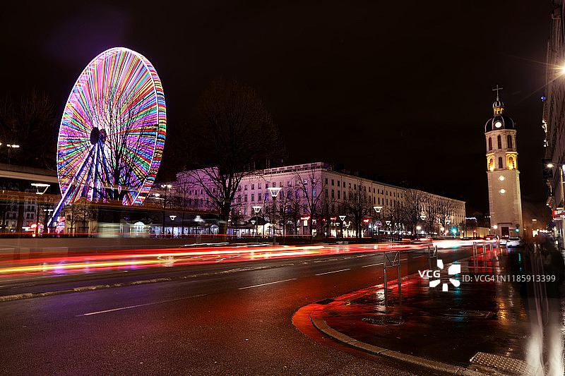 里昂夜景图片素材