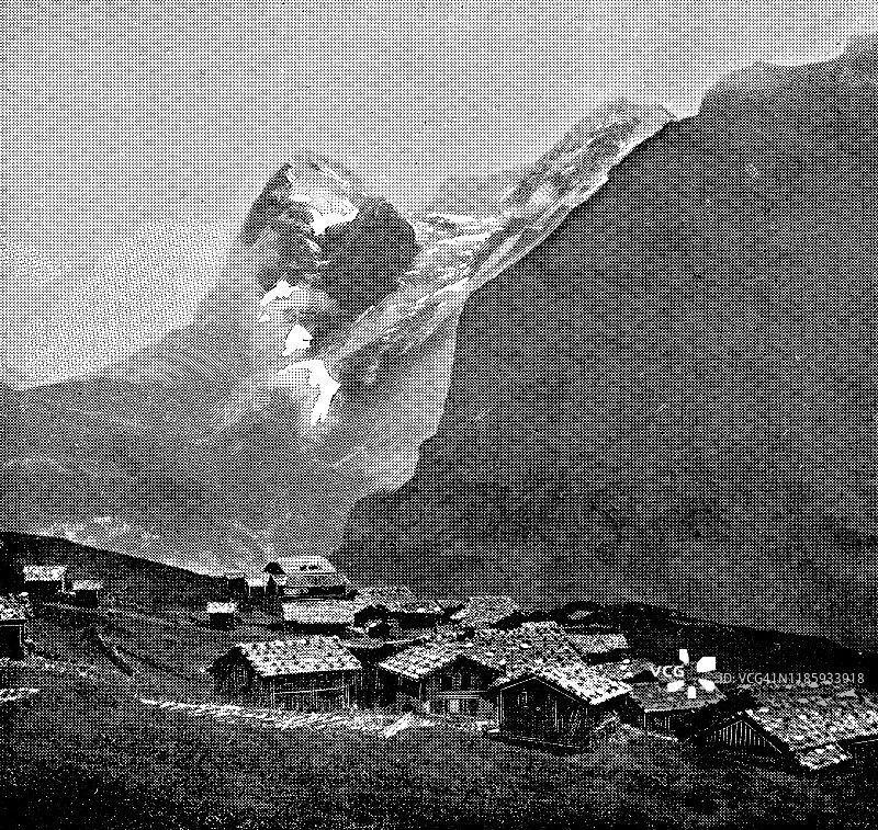 19世纪瑞士伯恩州米伦镇图片素材