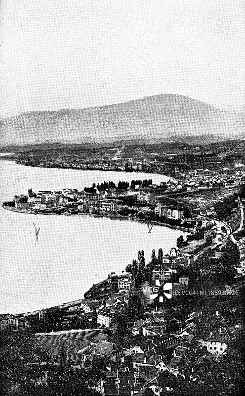 瑞士沃州蒙特勒镇（19世纪）图片素材