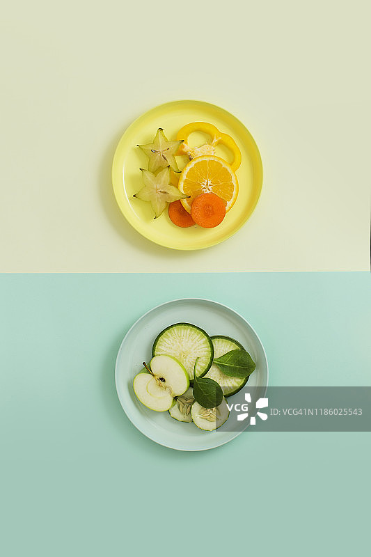 色彩鲜艳的纯素食品静物图片素材