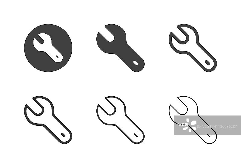 单头开口扳手图标 - 多系列图片素材