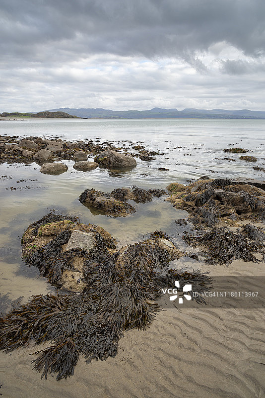 北威尔士克里基厄斯海滩退潮图片素材