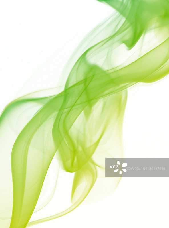 白色背景上的绿色烟雾纹理图片素材