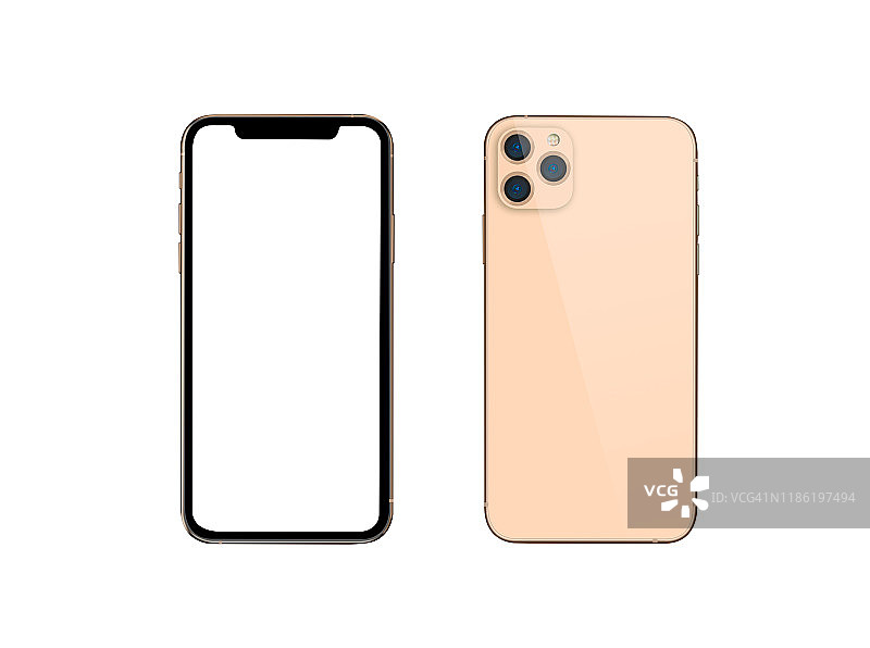 带有空白白色屏幕的新版本超薄智能手机图片素材