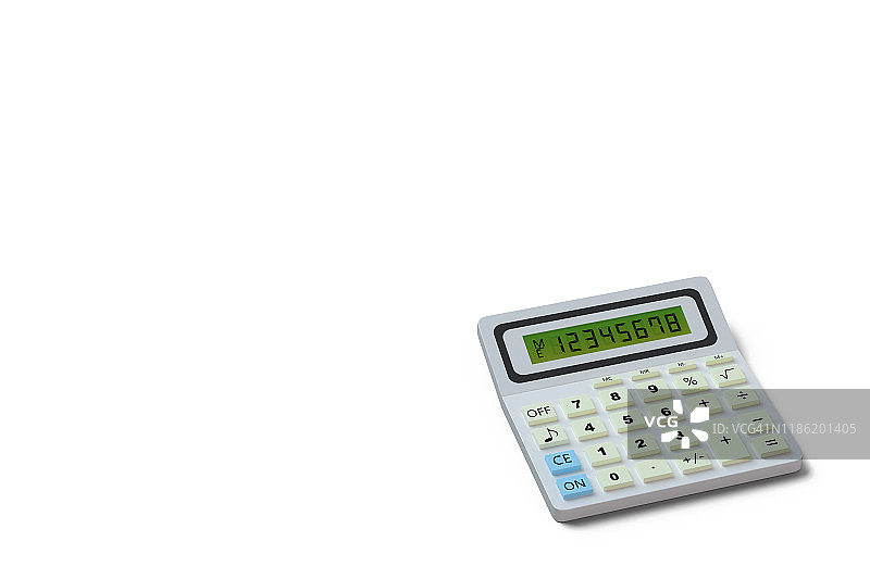 白色背景上的计算器3D渲染图片素材