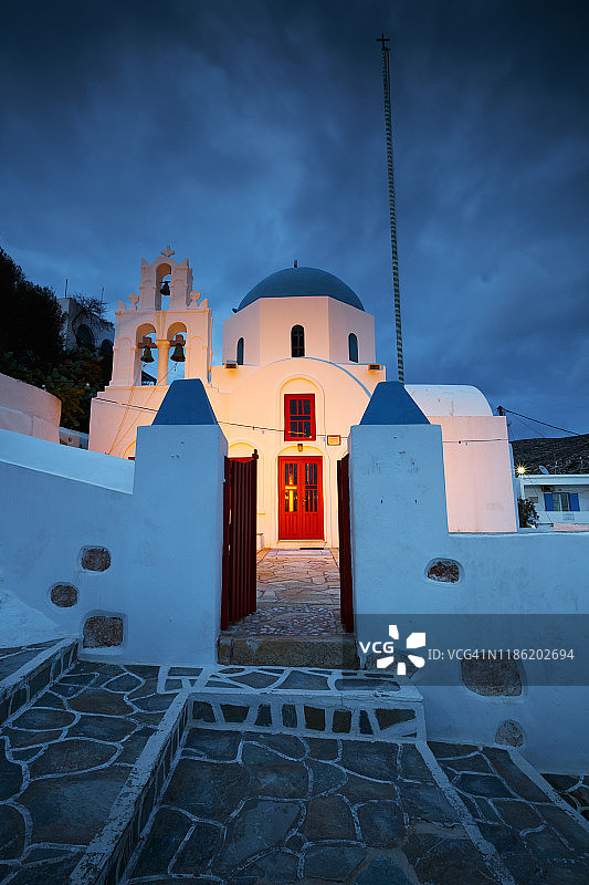 希腊多努萨岛乔拉村的教堂图片素材