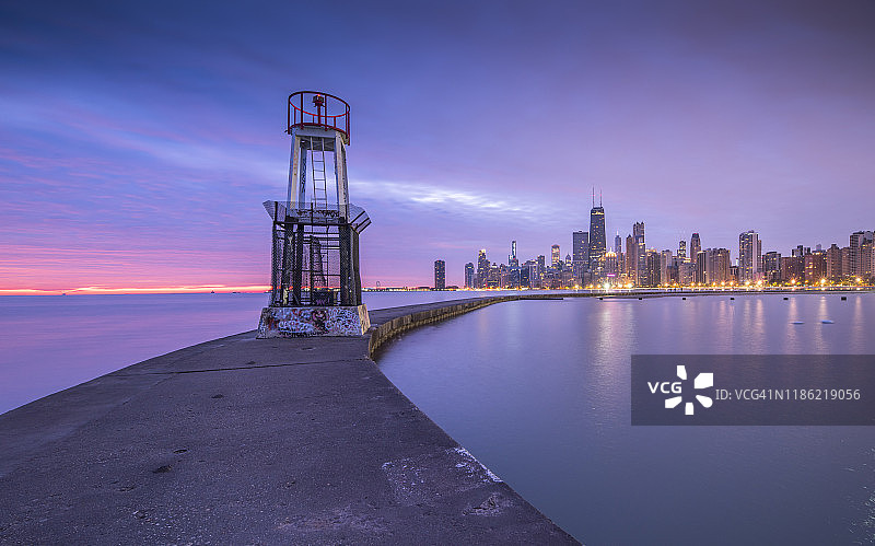 芝加哥城市景观密歇根湖图片素材