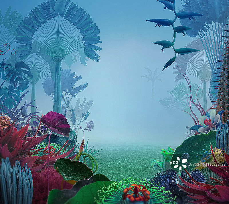 仙境花园背景图片素材