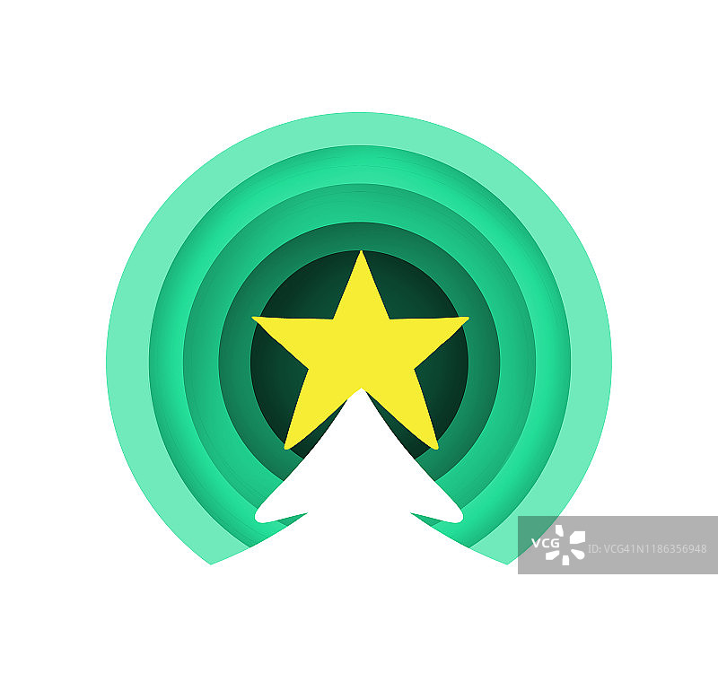 圣诞树贺卡插画图片素材