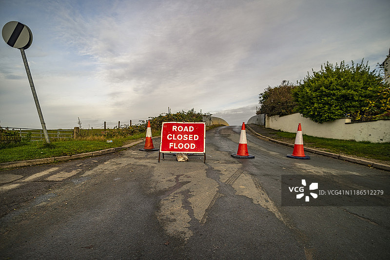 北约克郡艾尔河洪水图片素材
