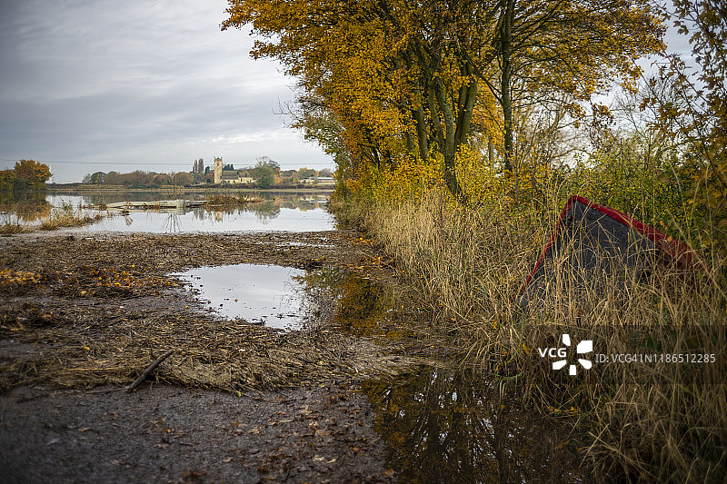北约克郡艾尔河洪水图片素材