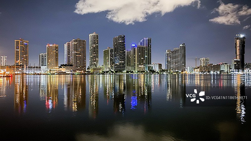 夜晚的滨水区图片素材