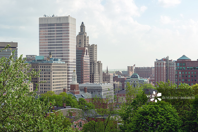 美国新英格兰罗德岛州普罗维登斯市中心图片素材