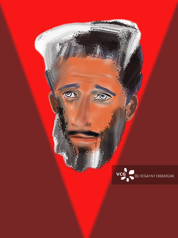 插画：伤感恶魔肖像图片素材