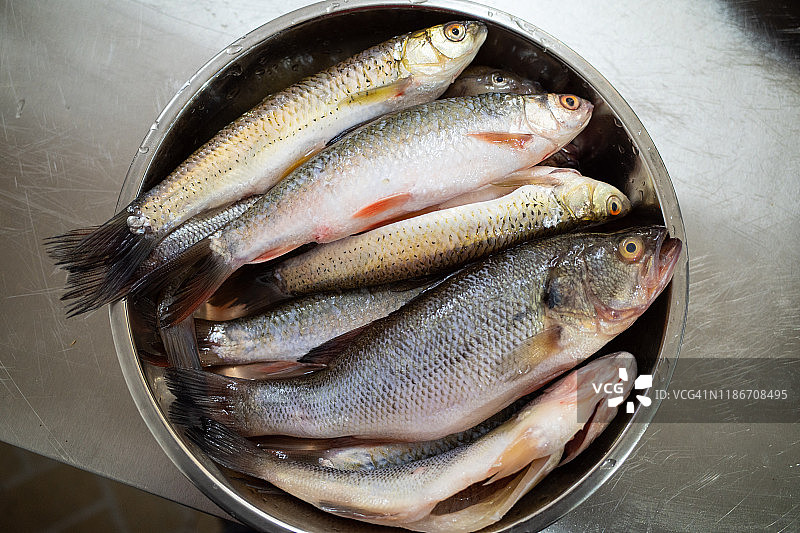 清洁干净的淡水鱼用于烹饪图片素材