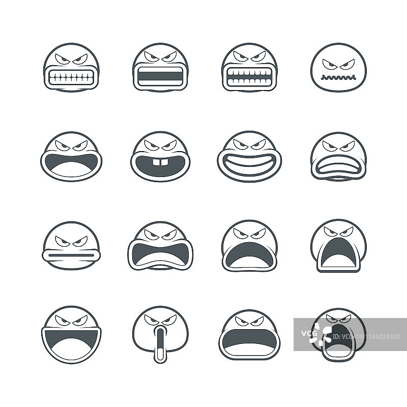 可爱的愤怒表情符号图片素材