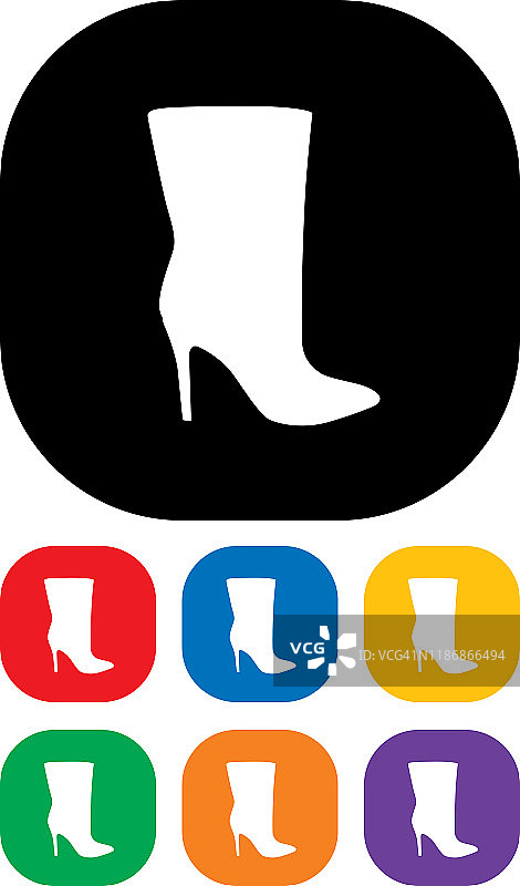 女士靴子图标设置4图片素材