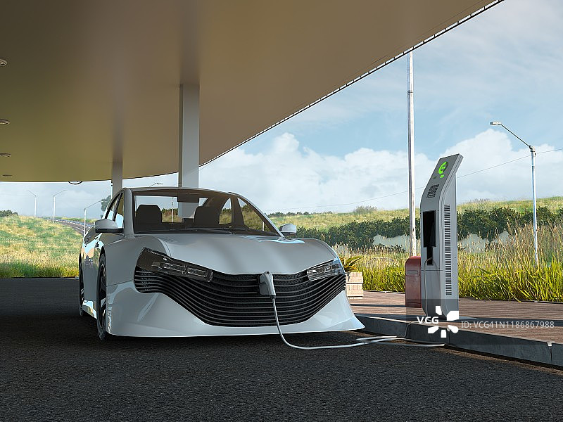 电动汽车充电站图片素材