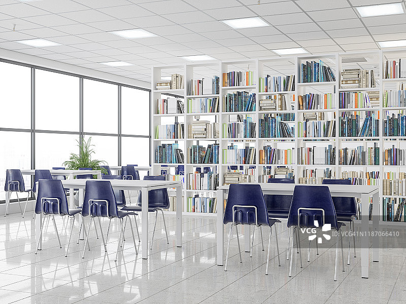 空现代图书馆图片素材
