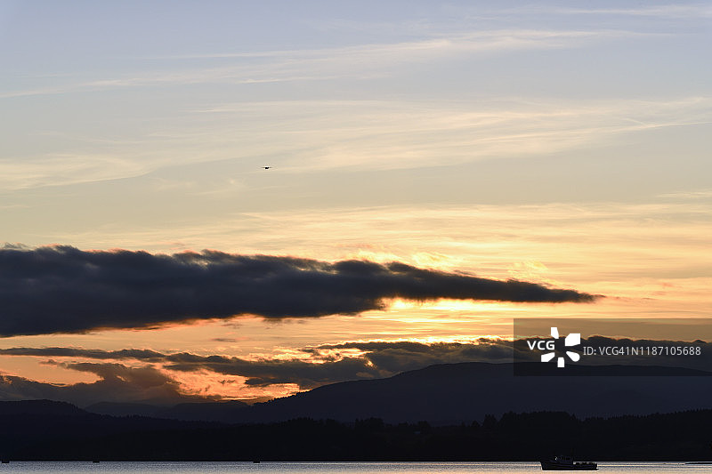 帕特里夏湾的傍晚（加拿大不列颠哥伦比亚省温哥华岛）图片素材
