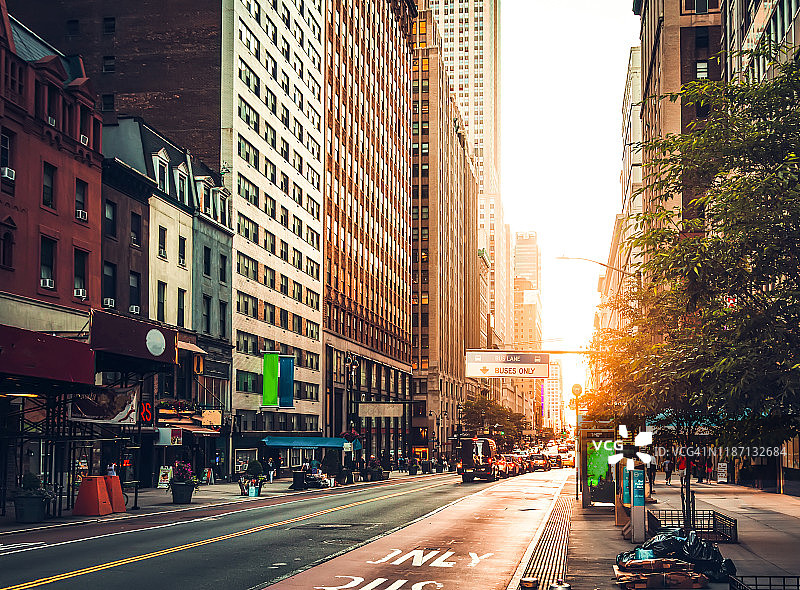 曼哈顿中城日落图片素材