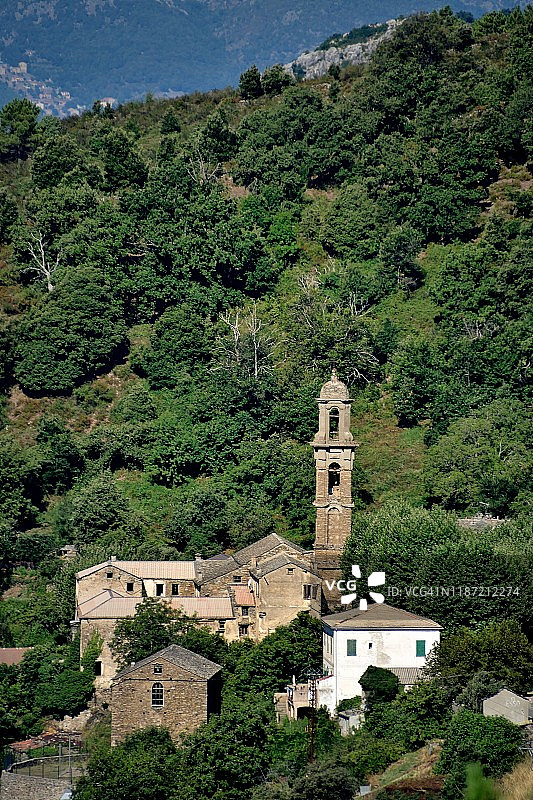 科西嘉莫罗萨利亚，圣方济各修道院及其十七世纪巴洛克式圣弗朗西斯教堂图片素材