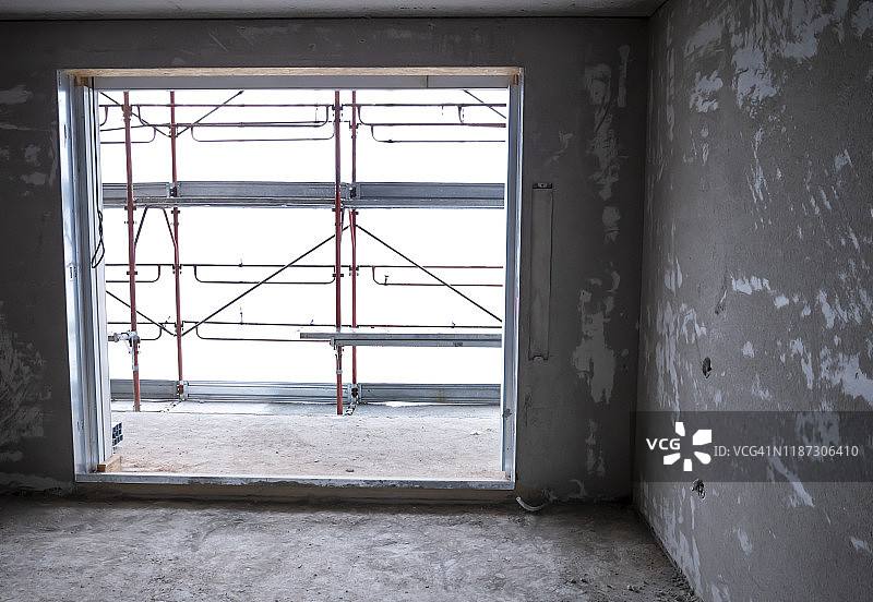 在建的现代公寓图片素材