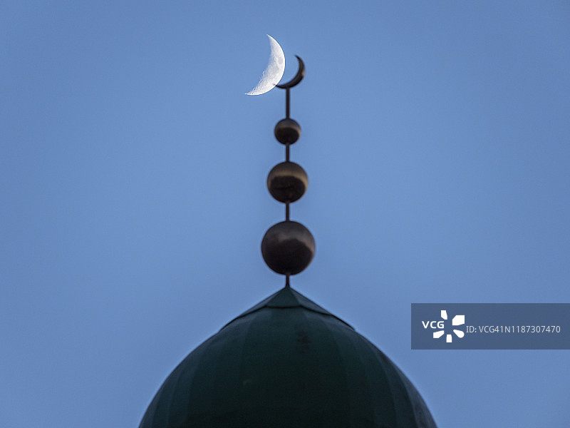 新月和清真寺图片素材