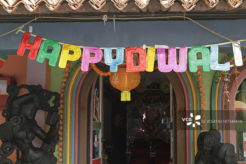 新加坡小印度排灯节快乐图片素材