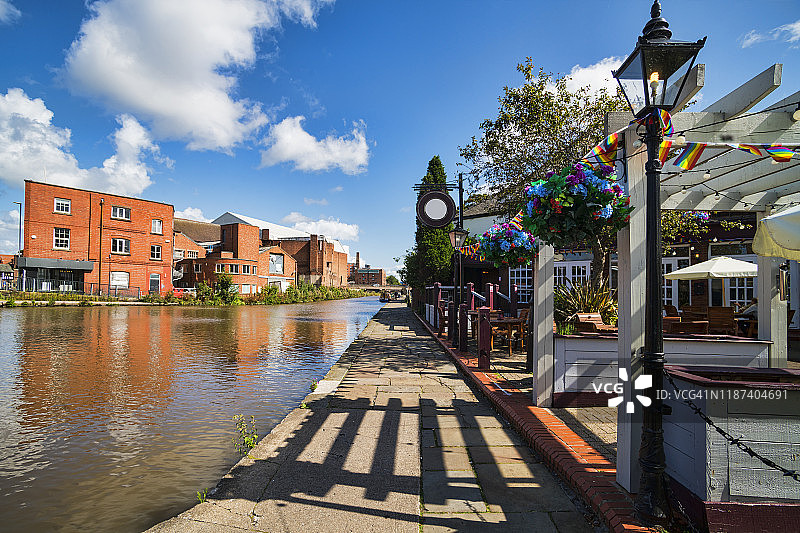 英国柴郡切斯特市中心什罗普运河附近图片素材