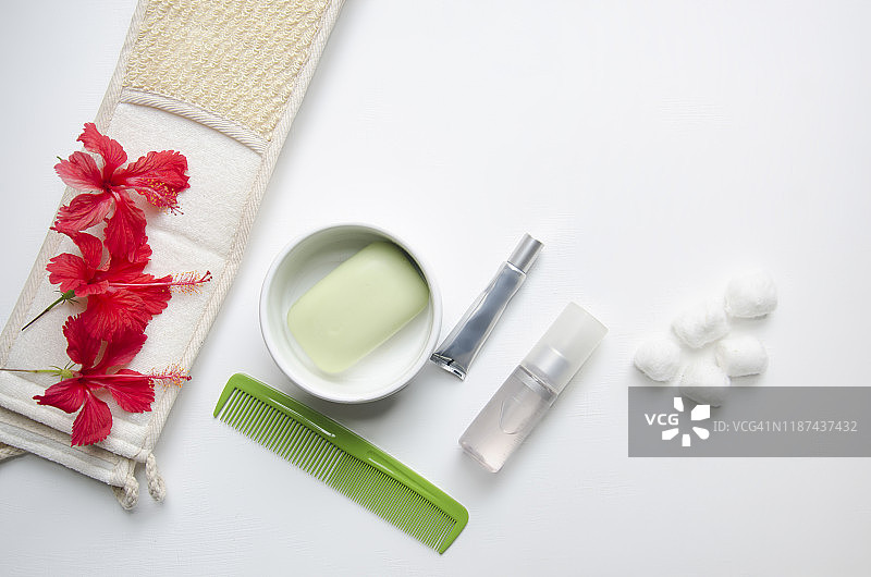 用于皮肤护理和水疗的天然化妆品成分图片素材