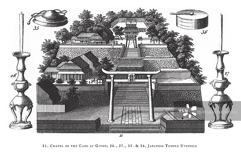 吉冯卡米教堂，日本寺庙用具古董雕刻图片素材