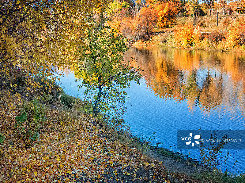 河畔秋色图片素材