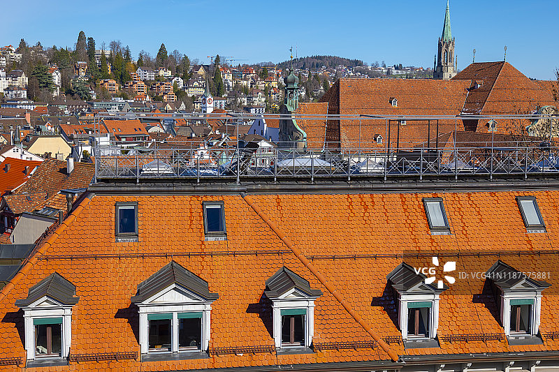 圣加仑城市风光与蓝天图片素材