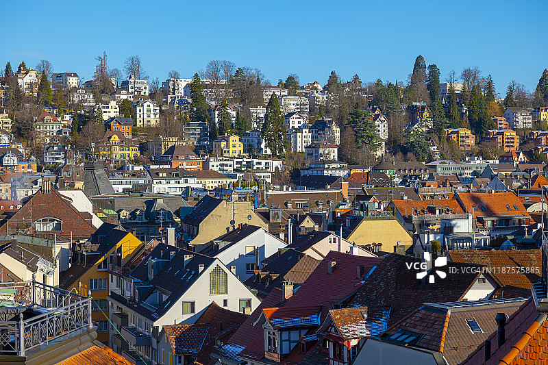 圣加仑城市风光与蓝天图片素材
