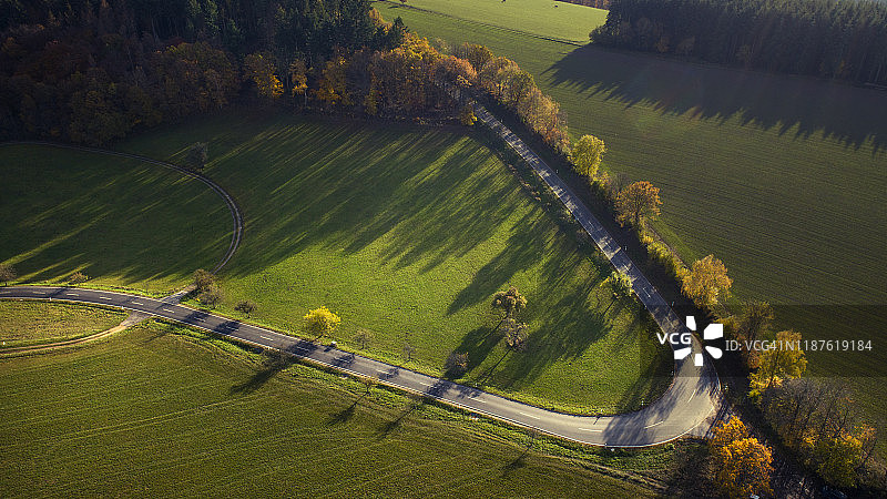 德国秋季景观航拍景色图片素材