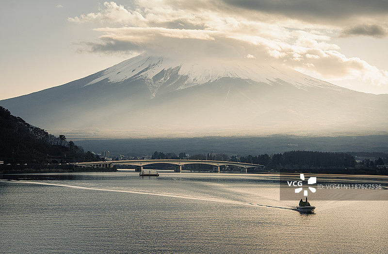富士山湖泊美景图片素材