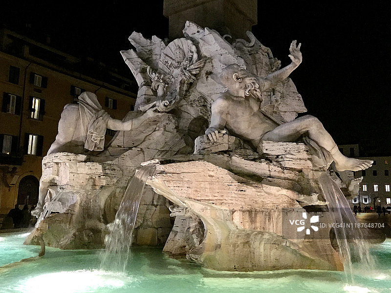 四河喷泉图片素材