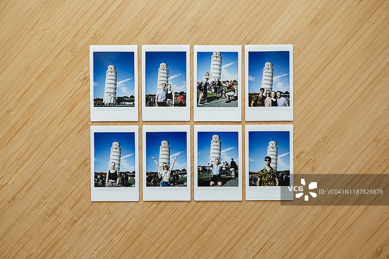 比萨斜塔宝丽来照片图片素材