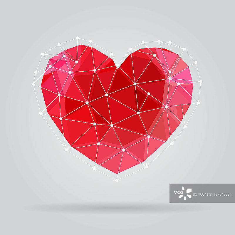 情人节低多边形爱心图片素材