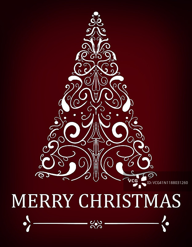 圣诞树插画圣诞贺卡图片素材