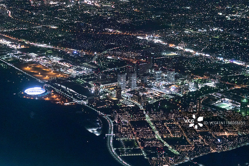 航拍日本千叶县幕张新城图片素材